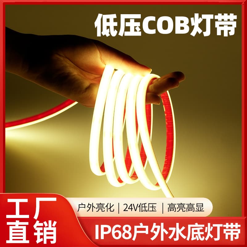 Underwater COB LED Strip Light, Waterproof 320 LEDs, 24V, Surface Mount, Flexible, Ultra-Thin, for Home Decoration, Zhongshan