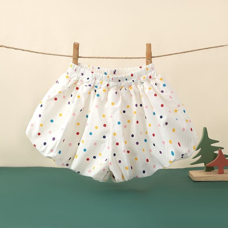 Girls' Summer Shorts Korean Style Fresh Solid Color Bow Bubble Pants Girls Summer Sweet Versatile Hot Pants Trendy