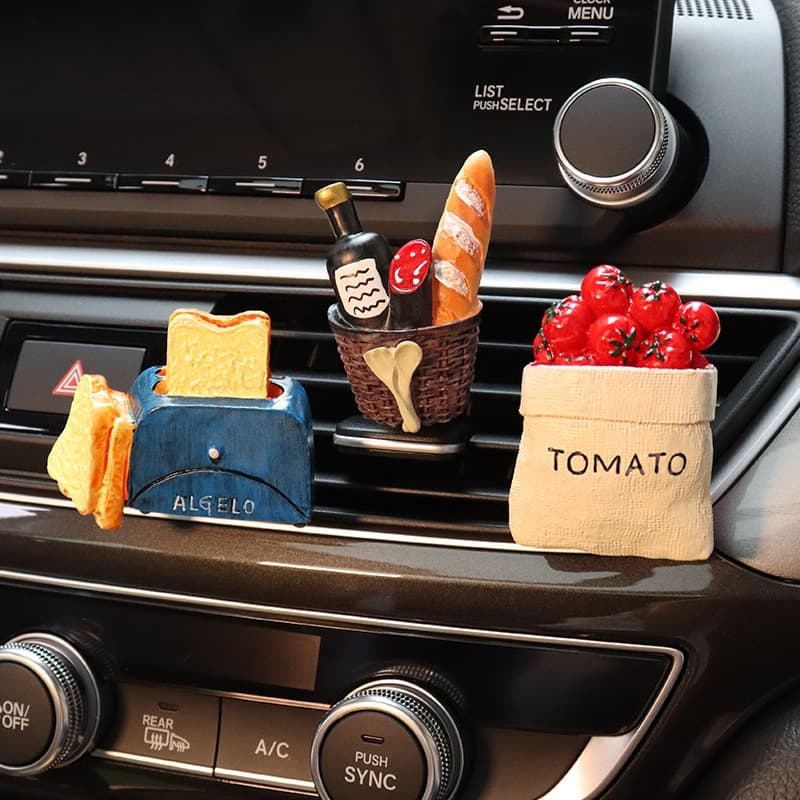 Creative Car Vent Perfume Clip 3D Food Realistic Vent Clip Bread Machine Car Fragrance Decor
