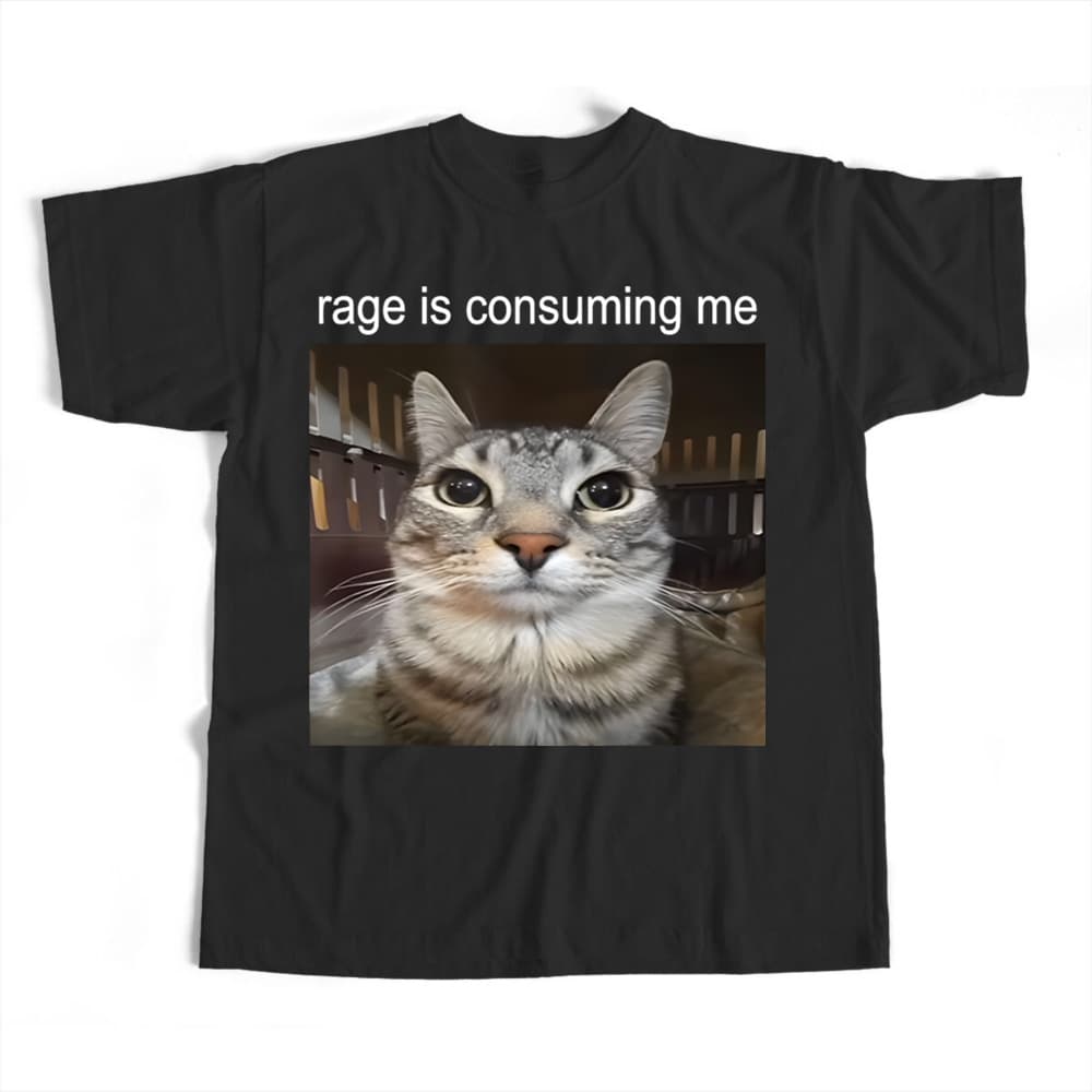 Funny I Eat Cement Cat Meme Short Sleeve T-Shirt for Men and Women Couple Style Meme Print Clothing