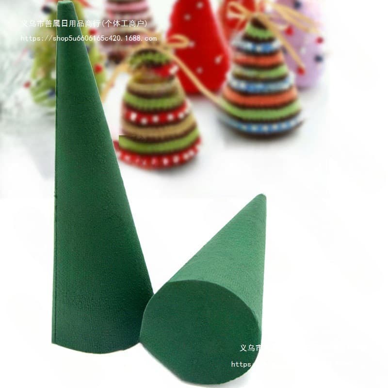 Christmas Tree Floral Foam Desktop Cylinder Cone Shaped Floral Foam for Wedding Decoration Tower Fresh Flower Foam