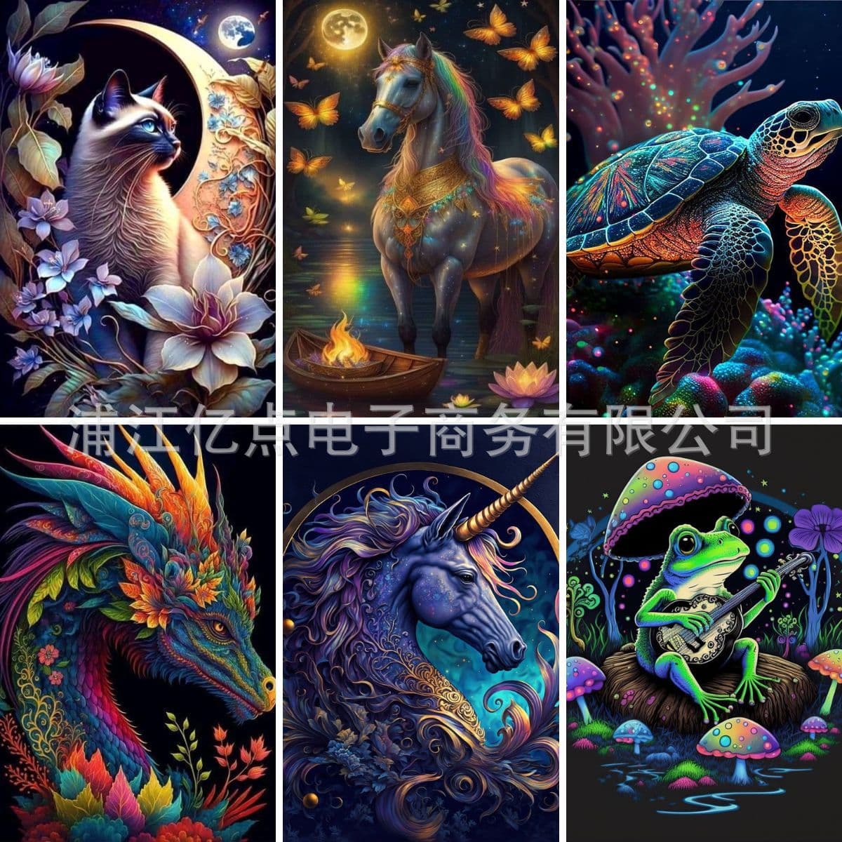 New Cross-Border 5D Diamond Painting with Frame DIY Handmade Rhinestone Art Living Room Decoration Point Drill Painting Factory Wholesale