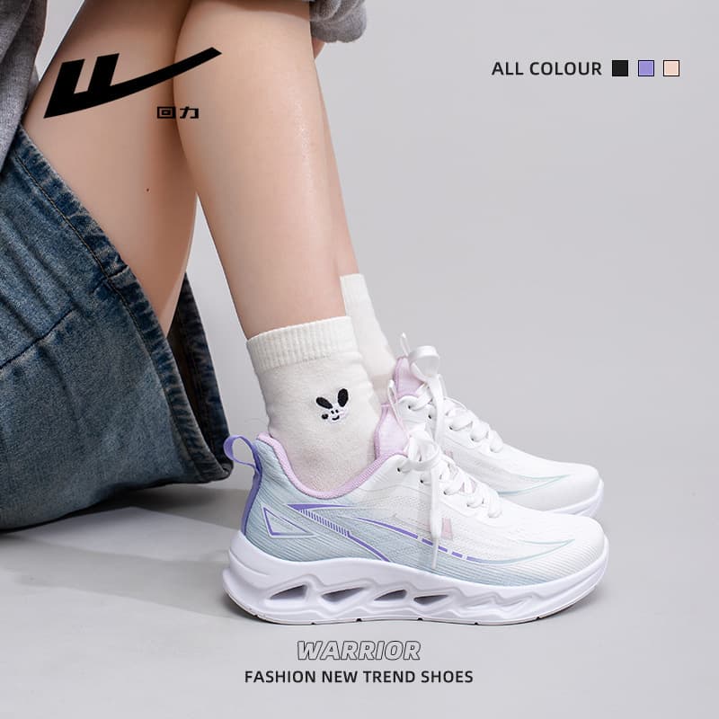 Warrior New Comfortable Versatile Design Women's Shoes High Appearance Korean Version Color Block Casual Shoes Fashion Trend Leisure Footwear