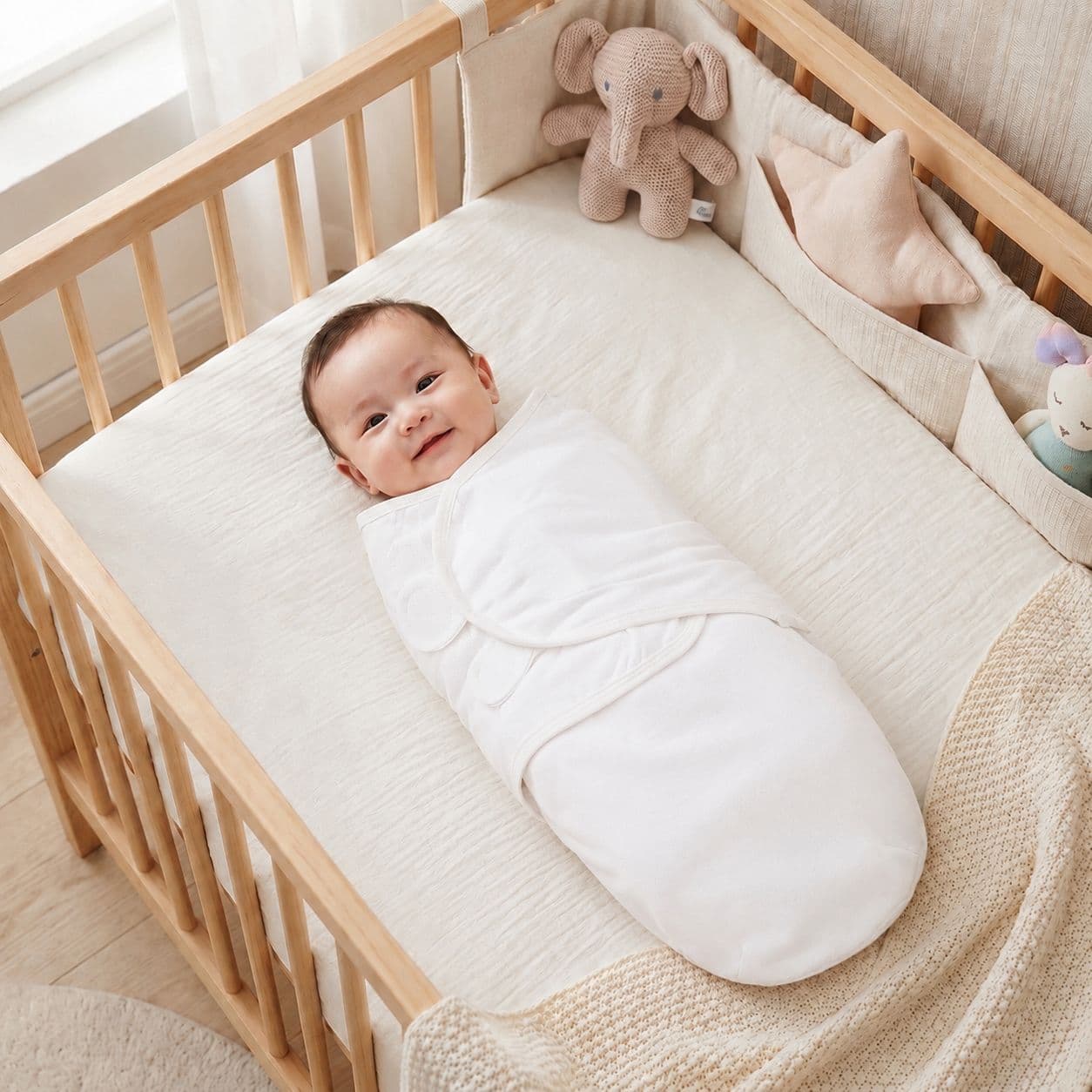 Newborn Baby Cotton A-Class Butterfly Swaddle Blanket Four-Season Anti-Startle Wrap for Infants Baby Swaddle Wrap