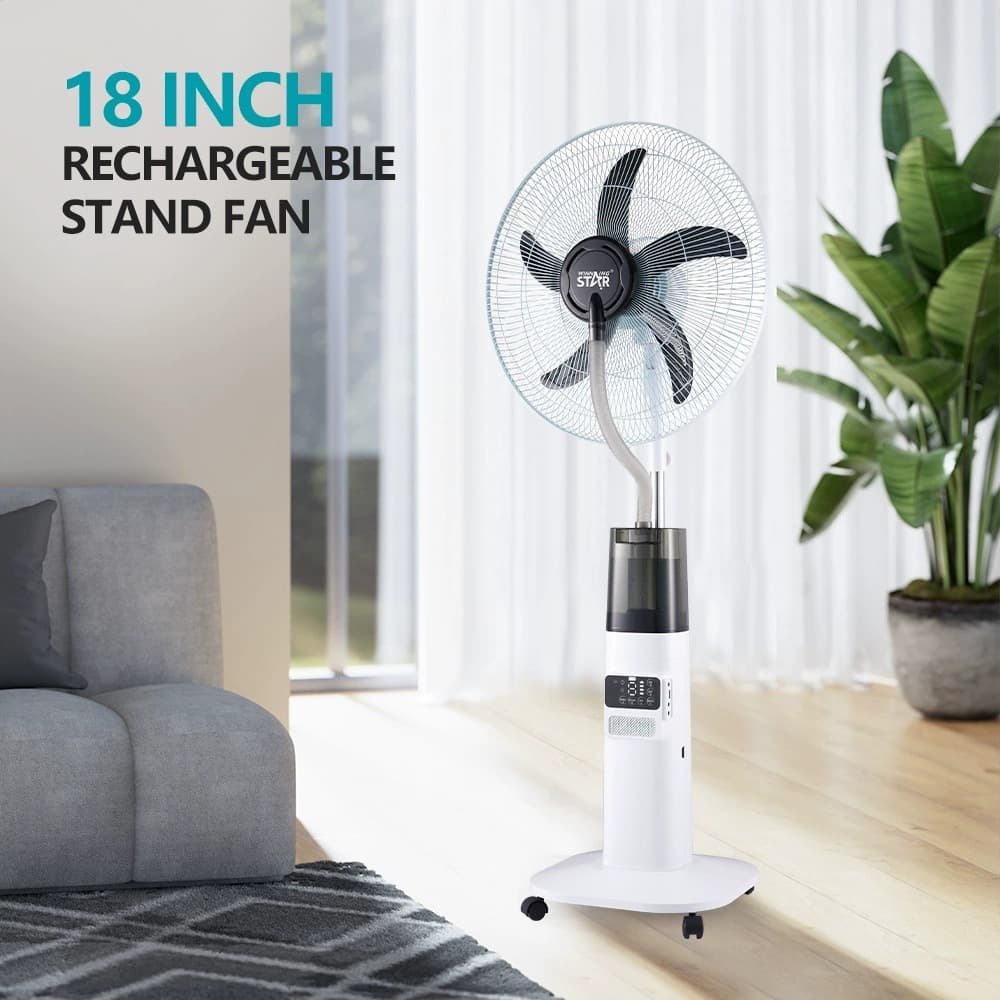 Cross-Border AC/DC Charging 18-inch with LED Display Spray Floor Electric Fan Stand Fan