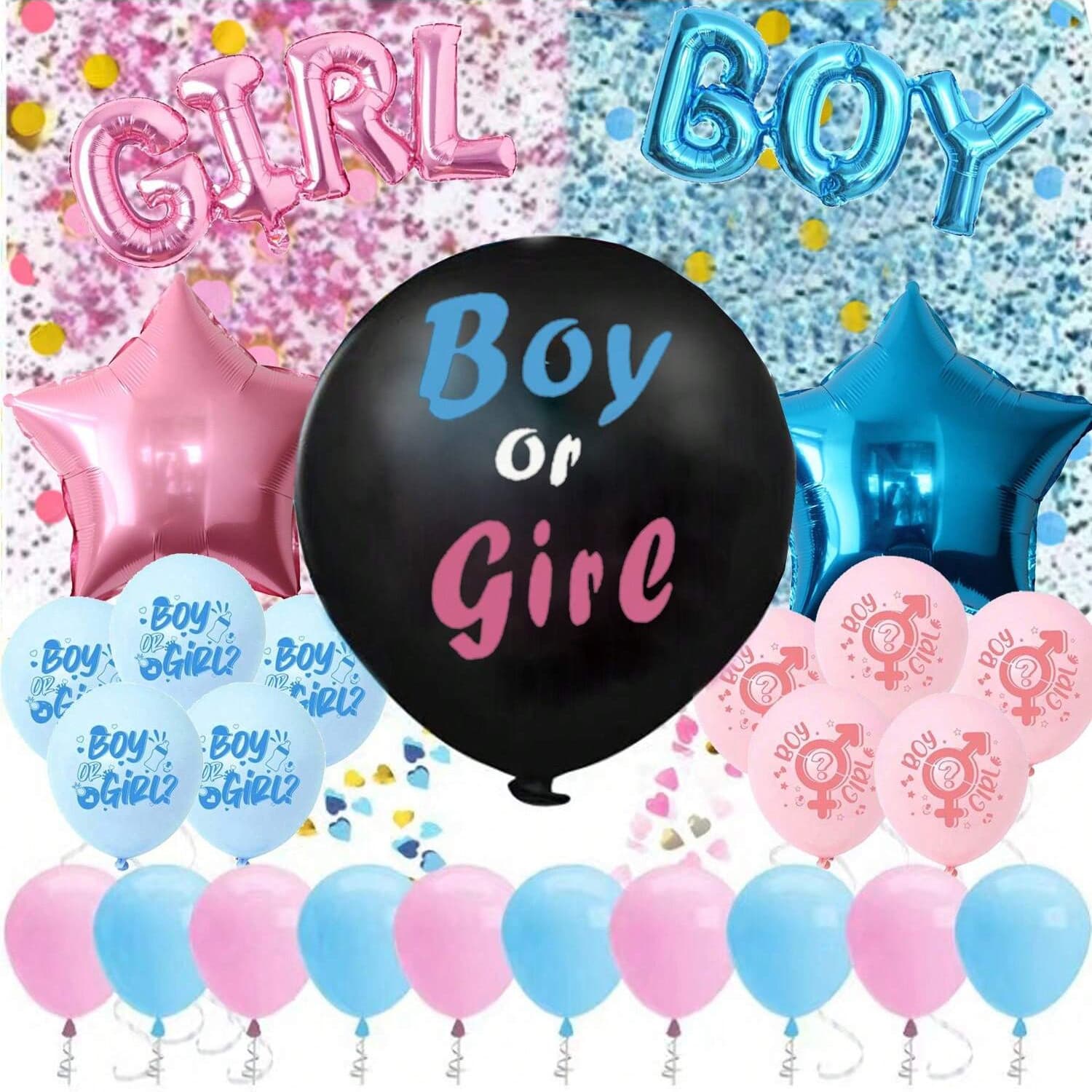 Cross-border Gender Reveal Balloon Set Latex Balloons for Boy or Girl Birthday Party Decorations