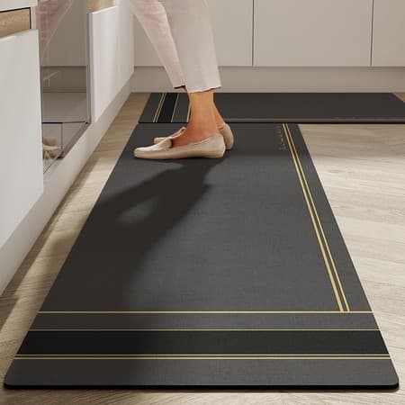 Luxury Premium Kitchen Crystal Velvet Floor Mat, Home Absorbent Non-Slip Foot Mat, Durable, Stain-Resistant, Easy to Clean, Quick-Drying Mat