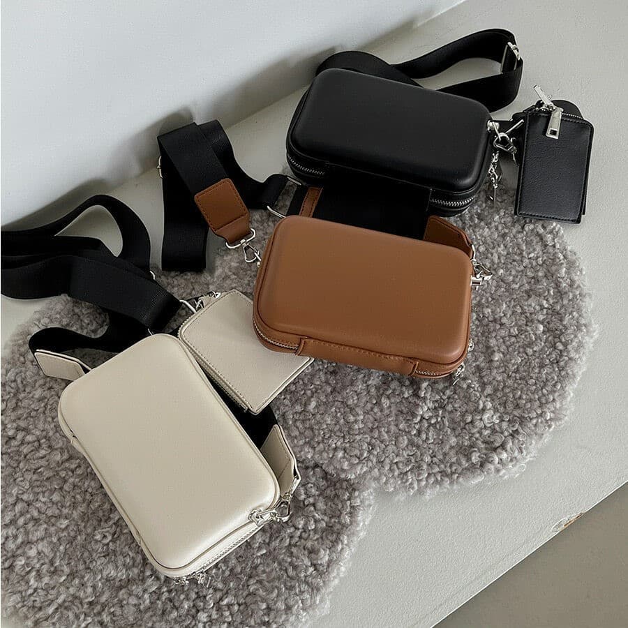 Casual Fashion Box Bag Men's Crossbody Neutral Trendy Small Square Single Shoulder Bag Street Style PU Material Spring 2023