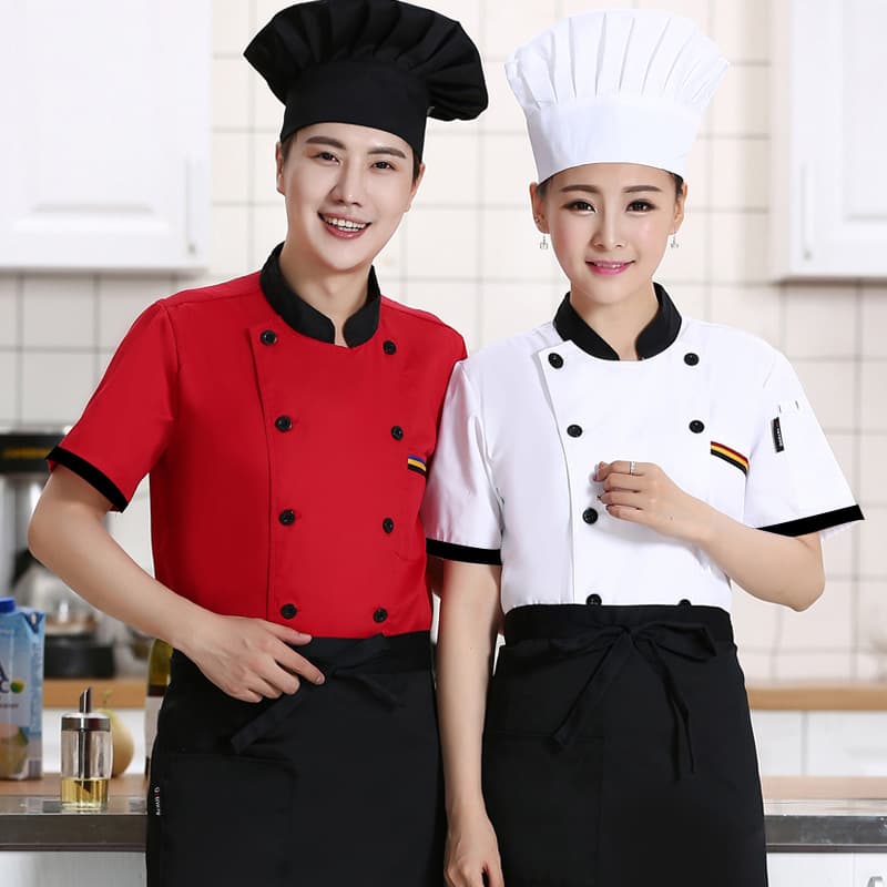 Summer Breathable Chef Workwear Short-Sleeved Bakery Cake Shop Catering Chef Uniform Long-Sleeved Men's and Women's Workwear Customizable