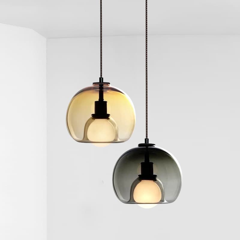 Bedside Pendant Light Nordic Modern Minimalist Creative Bedroom Dining Room Single Three-Head Designer Light Luxury Glass Small Pendant Light