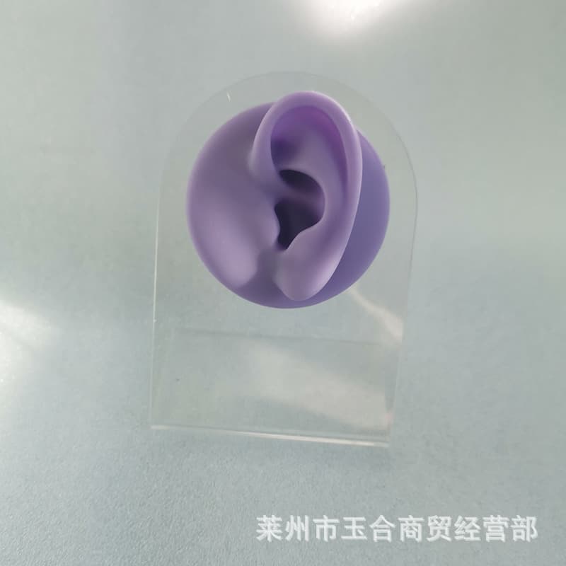 Colorful Silicone Ear Model Simulation Human Ear Piercing Practice Prop Ear Studs Earrings Jewelry Display Stand