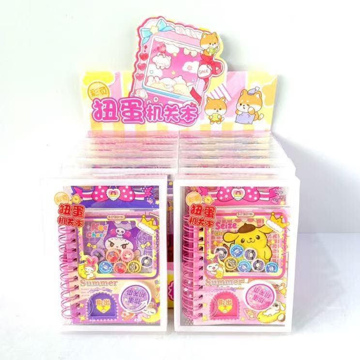 New Cartoon KT Cat Rubber Gashapon Mechanism Coil Book Creative High-Looking Girl Handbook Fun Decompression Toy