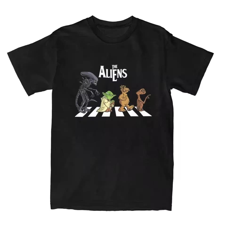 Alien Alf ET T-shirt classic movie Alien Abbey Road cotton retro short-sleeved o-neck classic T-shirt