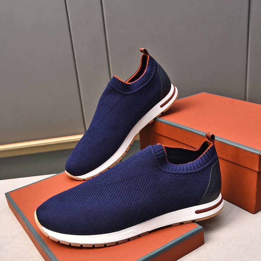 European Style Loafers 2025 Summer Breathable Slip-On Casual Brand Cloth Shoes Men's Knitted Breathable New Arrival