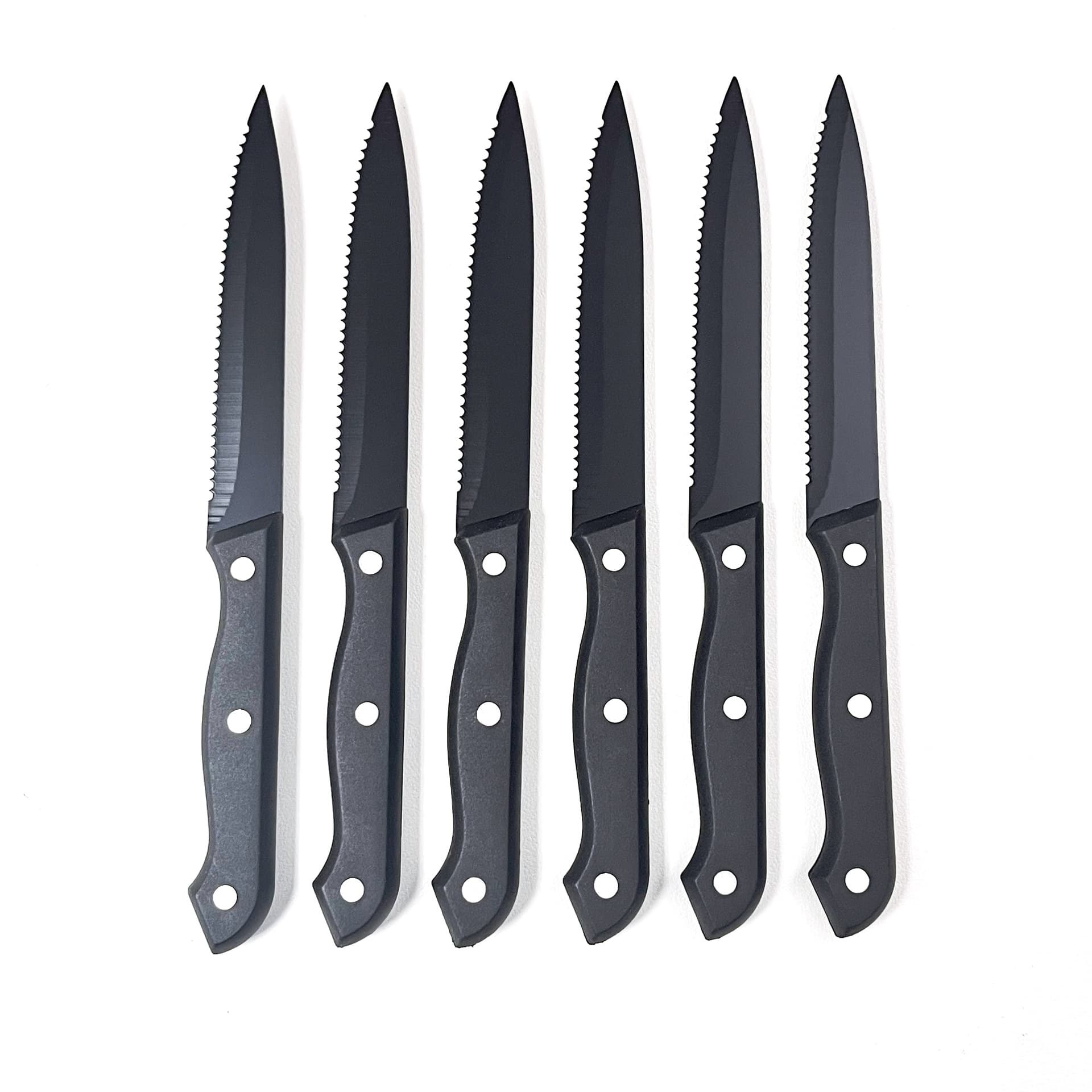 Factory Stock Stainless Steel Steak Knife for Western Dining, PP Plastic Handle, Hotel Cutlery Wholesale