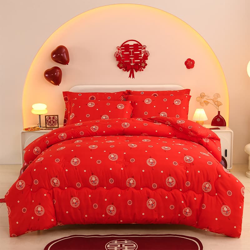 Wedding red quilt double winter thick warm feather silk core spring/autumn/winter wedding cotton quilt