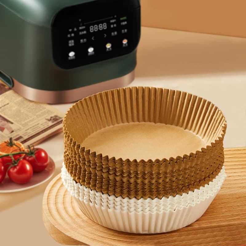 Disposable Air Fryer Special Paper Tray, Silicone Oil Paper Holder, Round Oil-Absorbent Food Liner, Baking Household Use