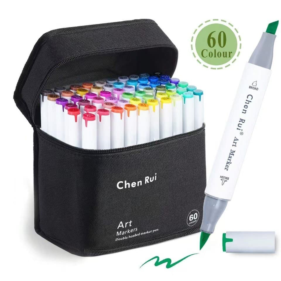 ChenRui Dual-Tip Markers Colored Pens Watercolor Pen Set for Students Kids Comic Hand Drawing Wholesale
