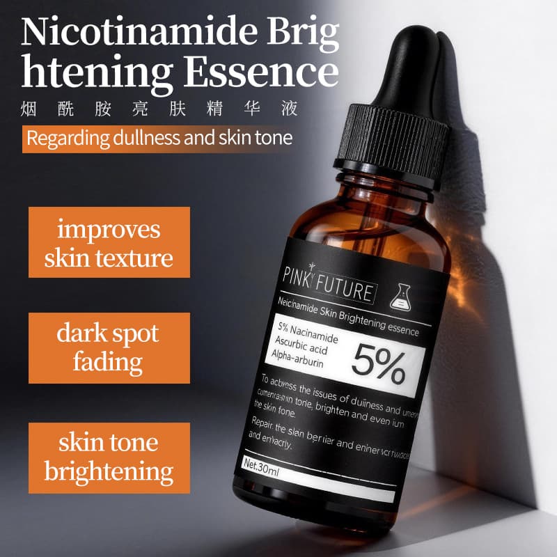 Cross-border bestseller: 5% Niacinamide Brightening Serum. Gentle moisturizing, brightens skin tone, reduces dullness, suitable for sensitive skin.
