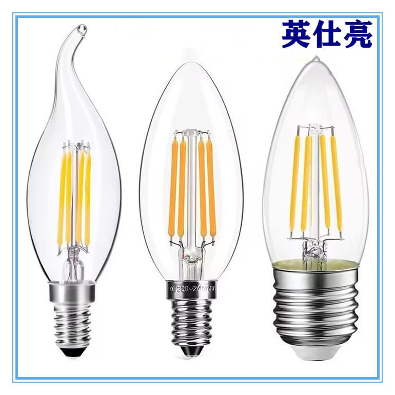 LED Filament Bulb Vintage Tungsten Filament Edison Bulb Pointed Tip and Tail Bulb 360-Degree Lighting 2W 4W 6W E14 E27