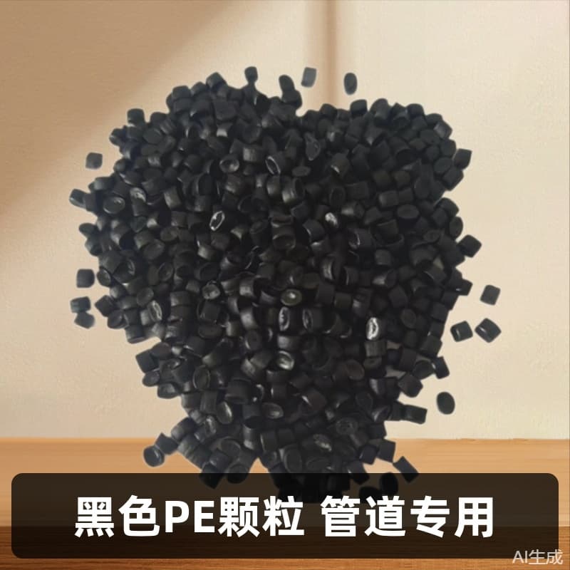 Black polyethylene recycled granules, special PE low-pressure material for polyethylene pipes