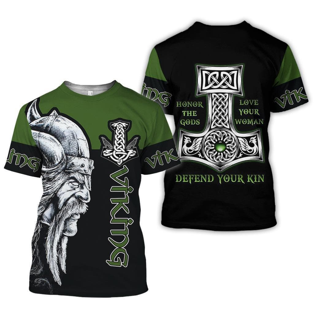 AliExpress cross-border summer hot sale Viking digital printing men's short-sleeved European size short-sleeved casual short-sleeved
