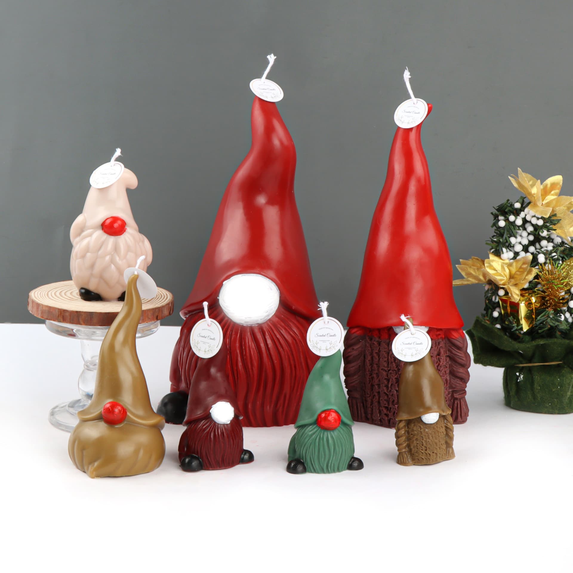 Cross-border Christmas Santa Claus Candle Mold Silicone Cartoon Christmas Gnome Candle Mold Handmade Soap Plaster Fondant Mold