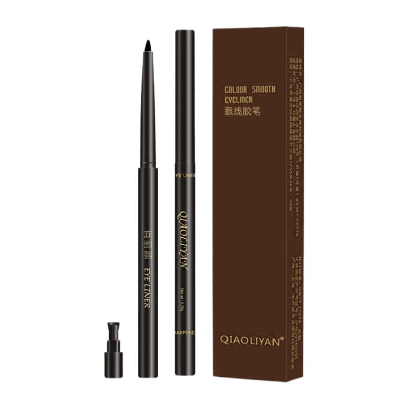 Qiaoli Yan Eyeliner Gel Pen, Automatic Rotation, Waterproof, Sweatproof, Easy to Color, Smudge-proof, Long-lasting, Fade-resistant Eyeliner