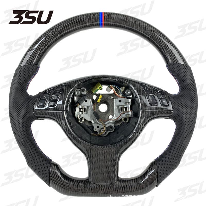 Suitable for BMW E46 3 Series Leather Carbon Fiber Steering Wheel Upgrade Modified Sports Car Steering Wheel