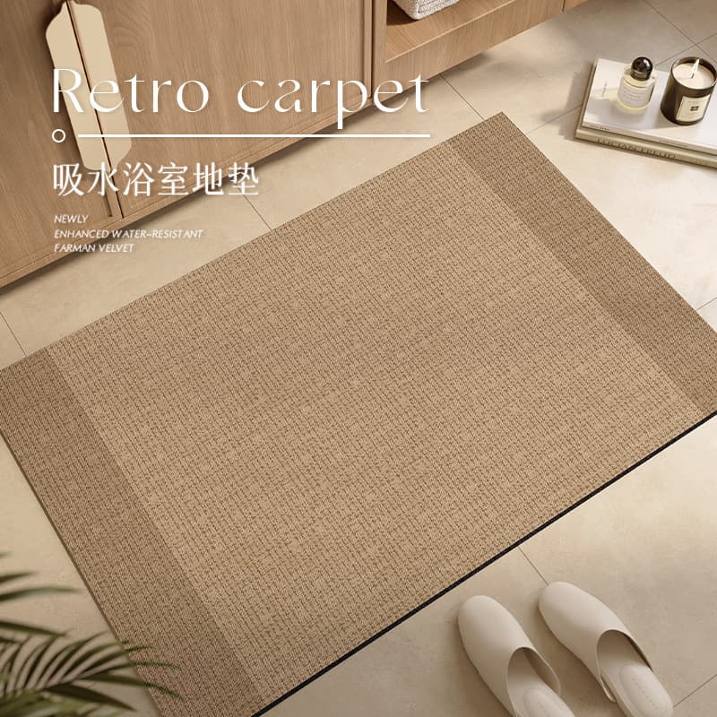 Bathroom Mat Non-Slip Diatom Mud Quick-Dry Water Absorbent Door Mat for Home Use