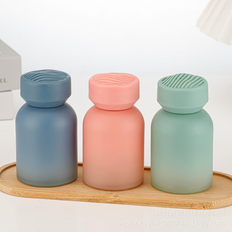 Wholesale 120ml Glass Bottle Fragrance Diffuser Empty Bottle Frosted Gradient Car Aromatherapy Bottle Flameless Reed Diffuser Bottle