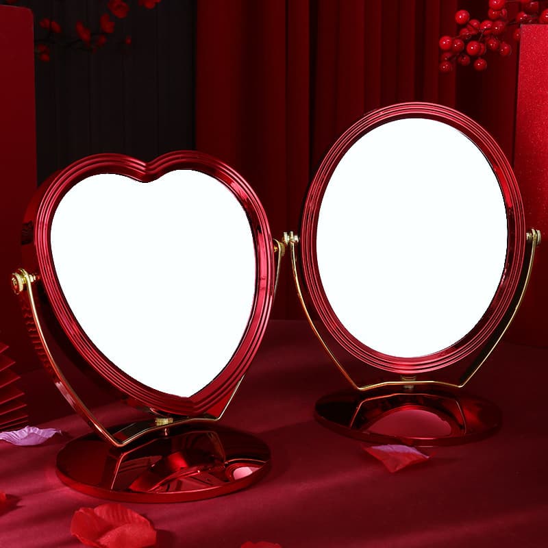 Wholesale wedding supplies double-sided rotating mirror bride dowry dresser makeup mirror large quantity discount