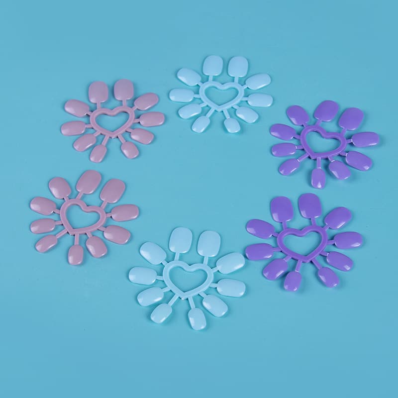 Children's False Nails Solid Color Heart Short No-Carve Removable Nail Art Factory Pre-made Nail Tips Kids Wearable Nails