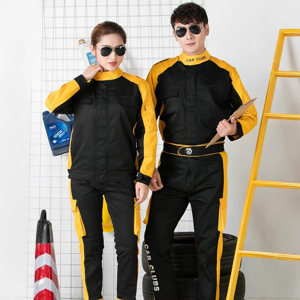 Men's Spring/Autumn Long-Sleeve Work Suit, Factory Workshop Auto Repair Wear, Women's Top, Abrasion-Resistant Labor Protection Clothing with Embroidery