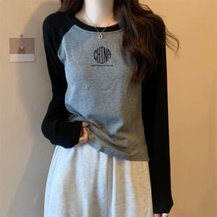 Autumn Cotton Long Sleeve T-Shirt for Women, Loose Fit, New Arrival