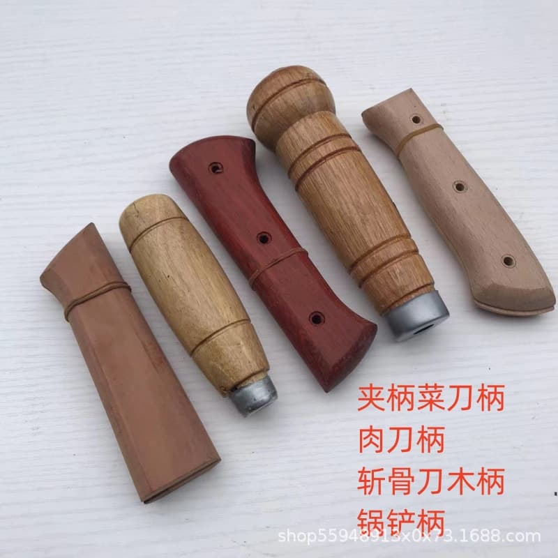 Rosewood knife handle, wooden handle, solid round wood handle, traditional kitchen knife handle, handmade tool, through-tang knife handle