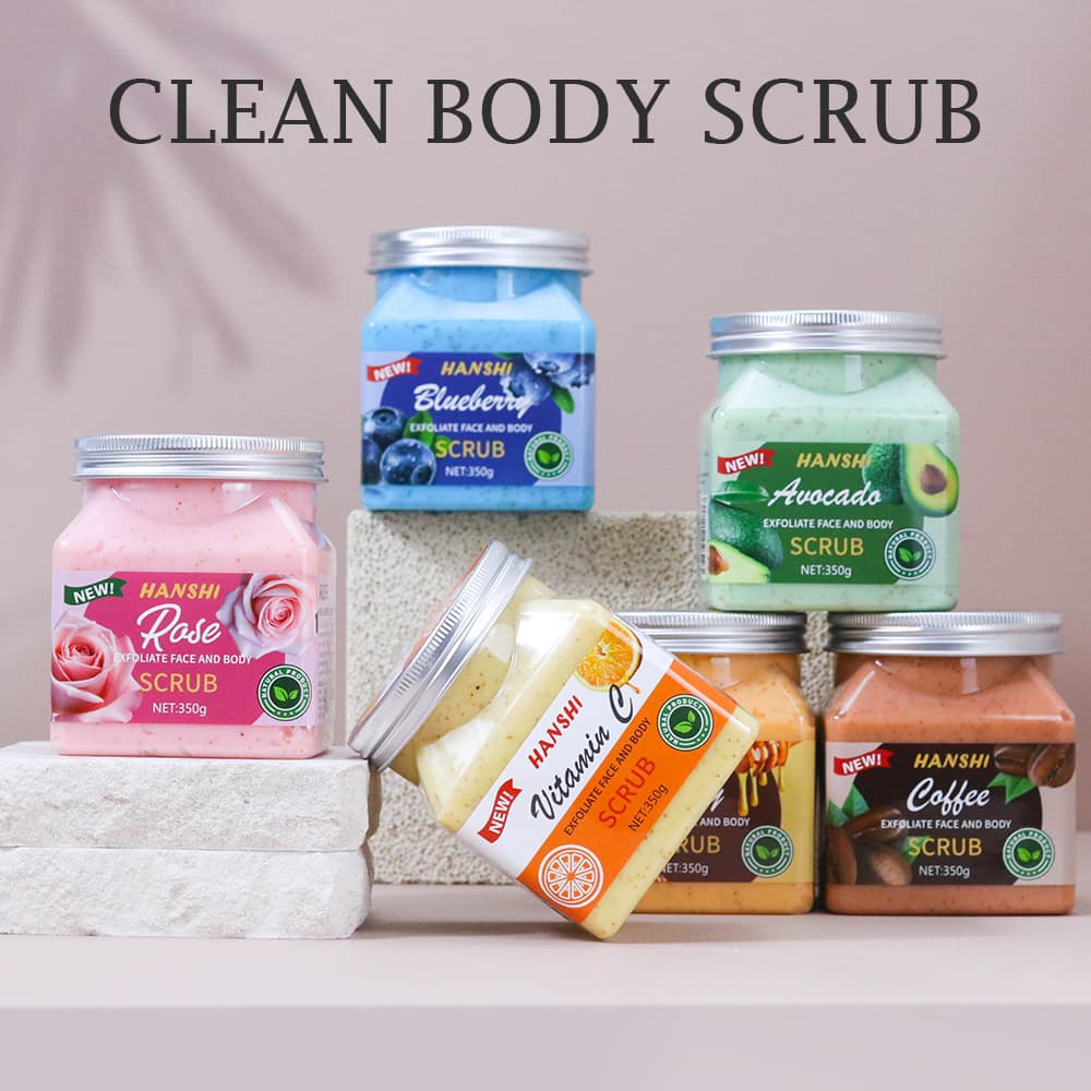 Exfoliating Body Scrub for Back and Feet, Moisturizing, 350ml, Fruit Scent, Export