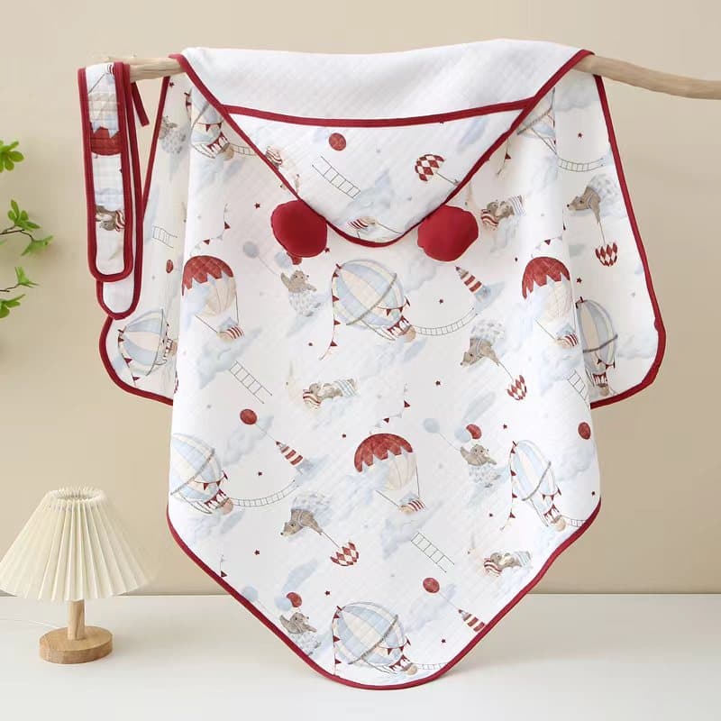 Thin baby blankets for spring, summer and autumn, embroidered, air-conditioning, swaddle blankets, colorful edging, drop shipping available.