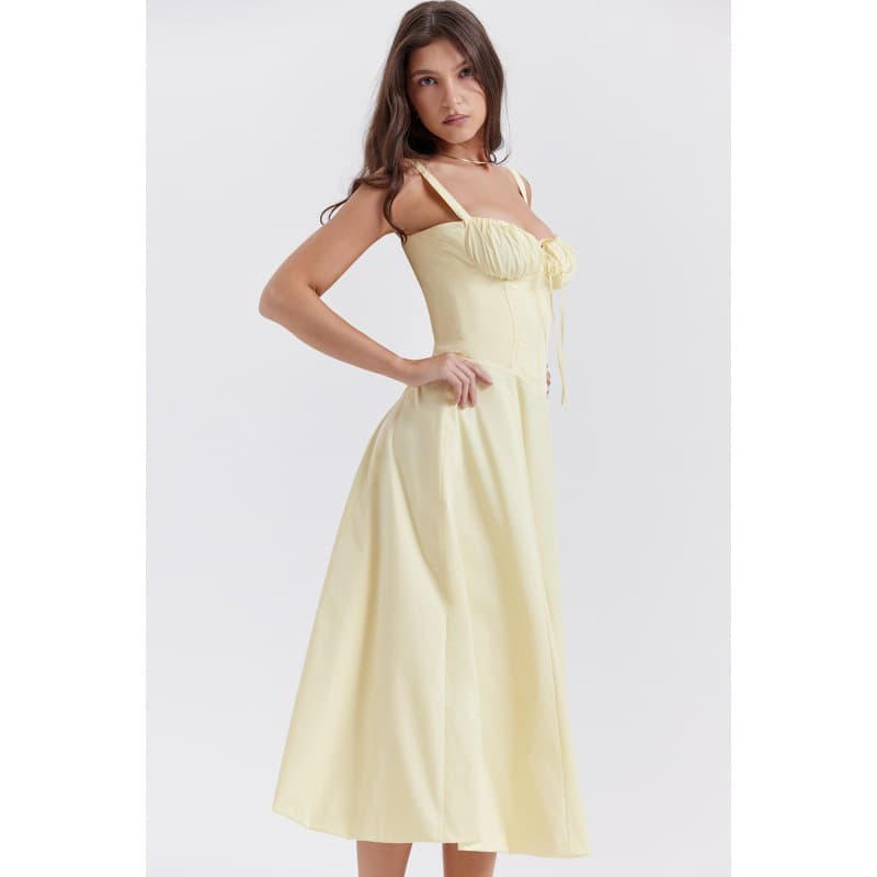 Amazon's Hot-Selling Spring and Summer French-Style Elegant and Fashionable High-End Dress with Slit Hem and Suspender Skirt for Women
