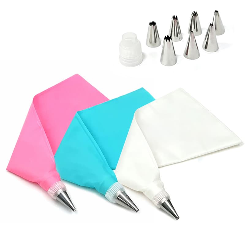 Cross-border decorating nozzle set, 430 stainless steel 9-piece cream nozzle set, cake decorating tools, baking decorating bag