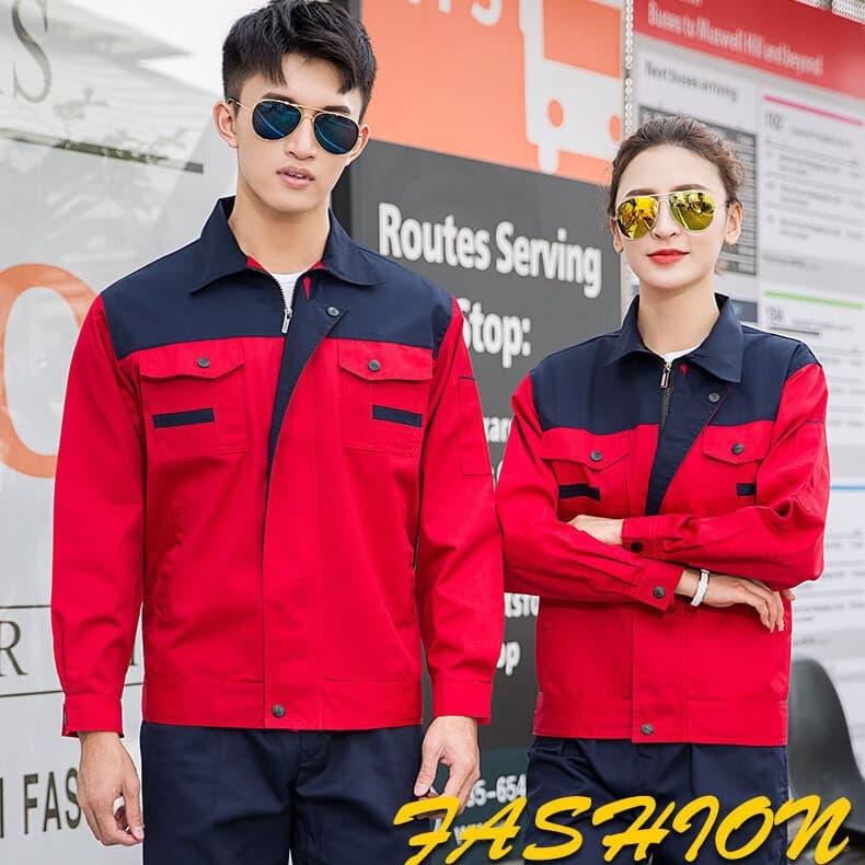 Spring Autumn Long Sleeve Labor Protection Work Suits Men Embroidered Factory Tops Auto Repair Construction Site Cleaning Property Workwear Cold Protection