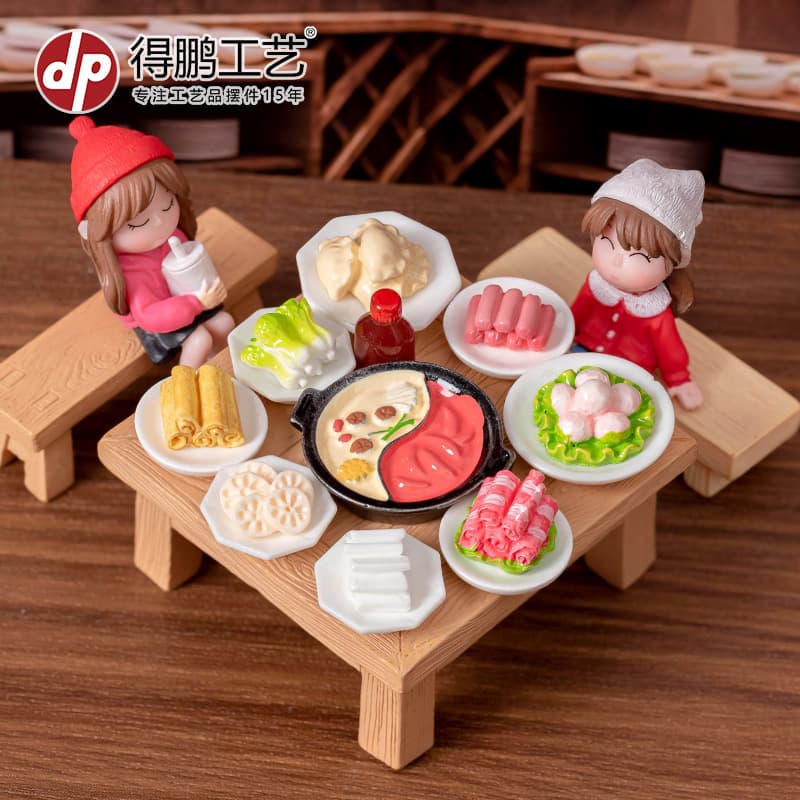 Micro landscape creative realistic hot pot ingredients vegetables doll house landscaping diy decoration accessories miniature miniature ornaments