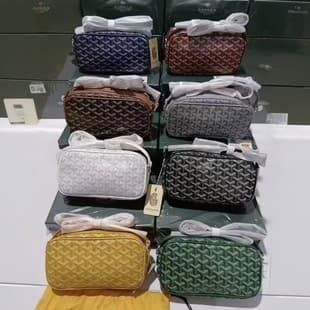 Goyard 2025 Classic Camera Bag Goya Small Square Bag Large Capacity Unisex Dog Tooth Shoulder Crossbody Couple Bag
