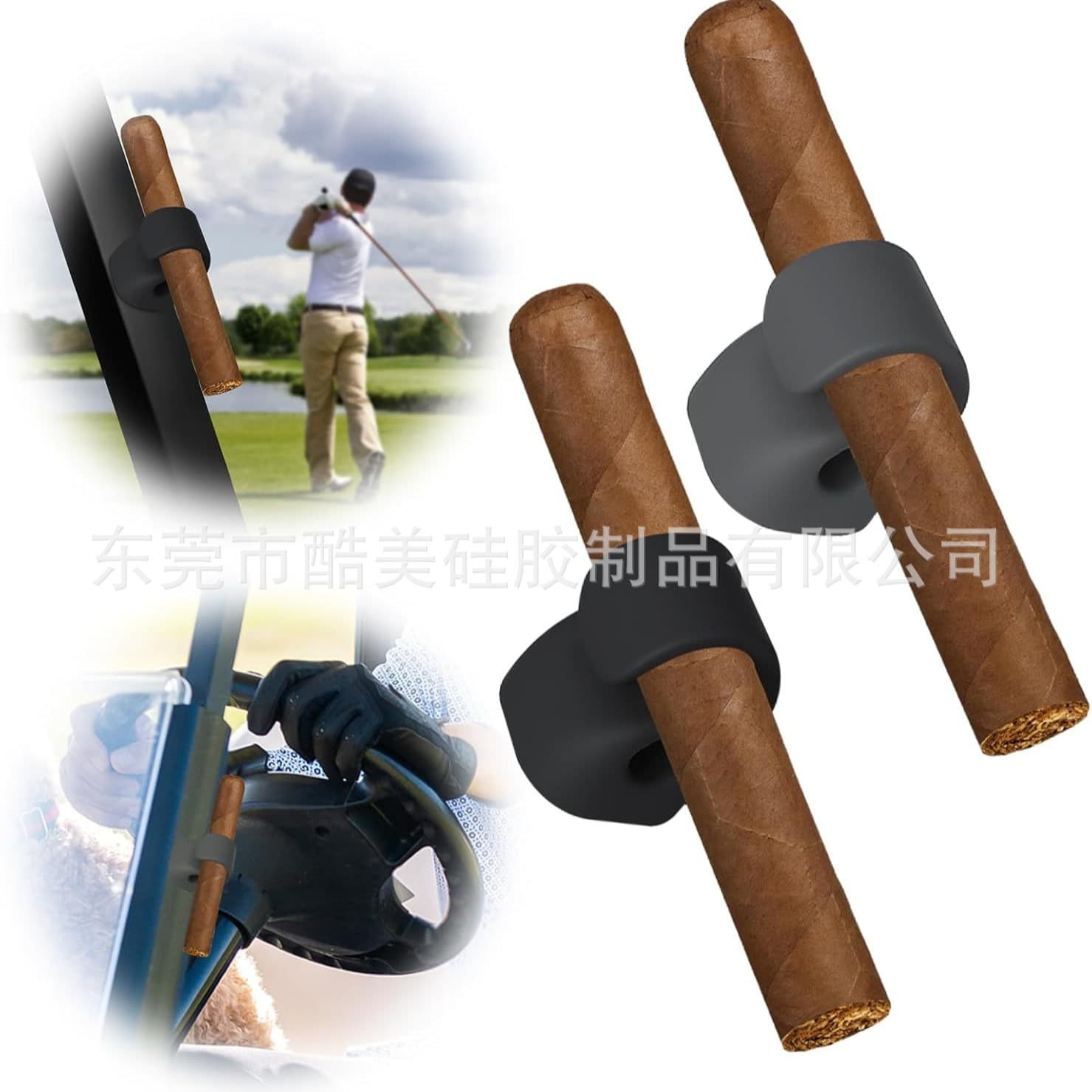 Amazon Golf Cart Cigar Holder Silicone Magnetic Cigar Clip Outdoor Golf Accessories Cigar Accessories