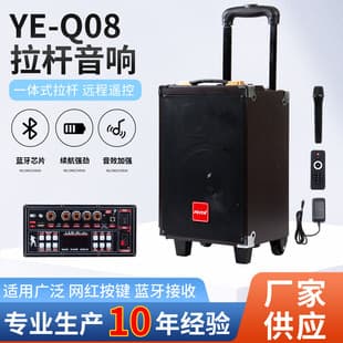 Yiwei Q08 Trolley Speaker for Outdoor Performance, KTV, Bluetooth Speaker with High Volume for Square Dance, High Power