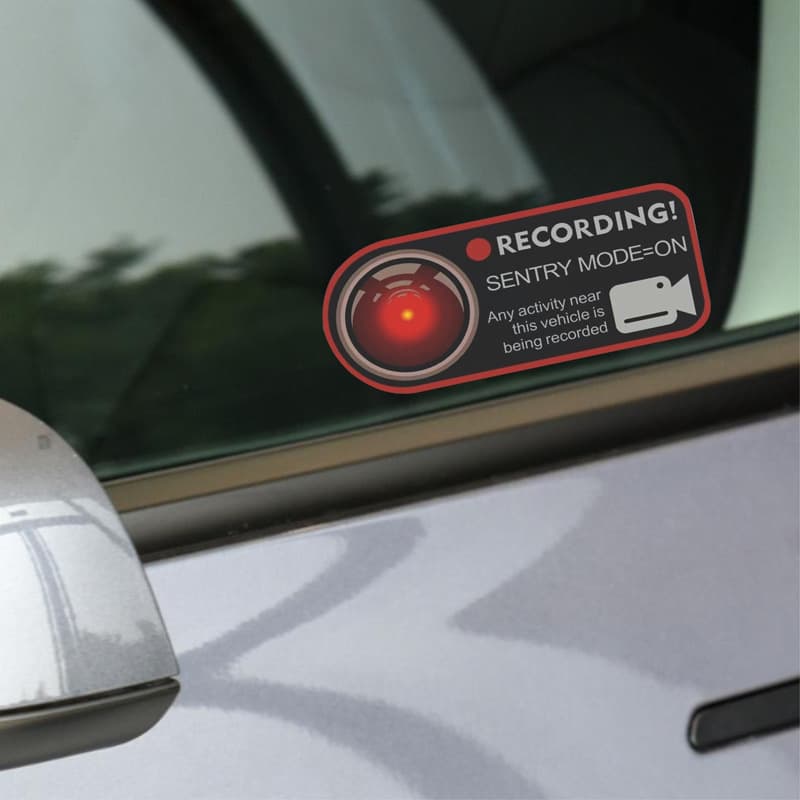 Tesla Model 3 Model Y S X Guard Mode Warning Decal Sticker Anti-Theft Modification Decoration Car Body Patch 11*5CM