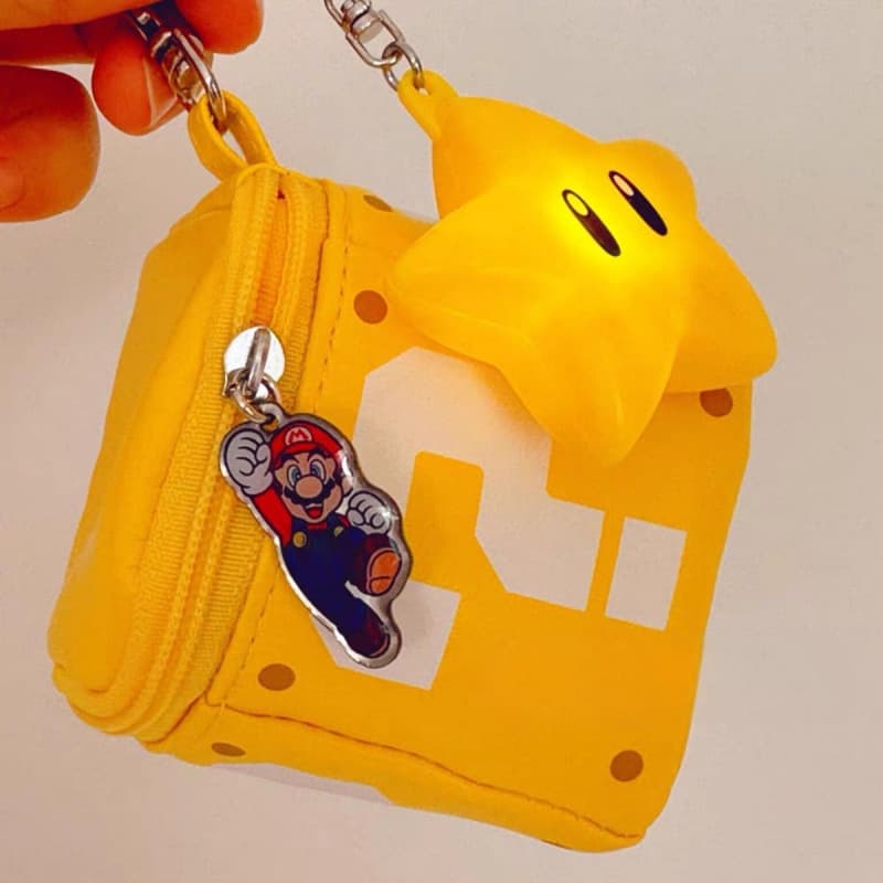 Japanese Super Mario Question Block Pendant Cartoon Cute Lipstick Case Earphone Bag Mini Bag