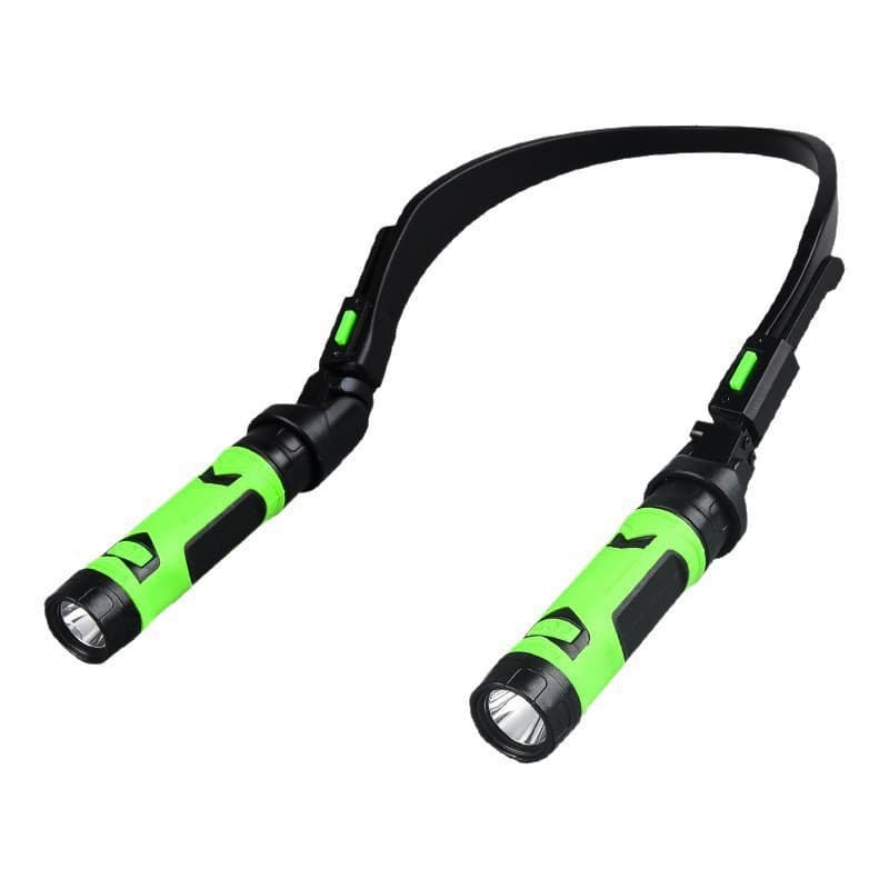 New USB Rechargeable LED Neck Hanging Dual Light Reading Study Lamp Emergency Inspection Light Outdoor Camping Night Cycling Night Running
