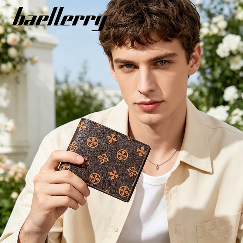 2026 New Short Wallet Leather Retro Pattern Fashion Multi-Card Slot Card Holder Large Capacity Coin Storage Wallet