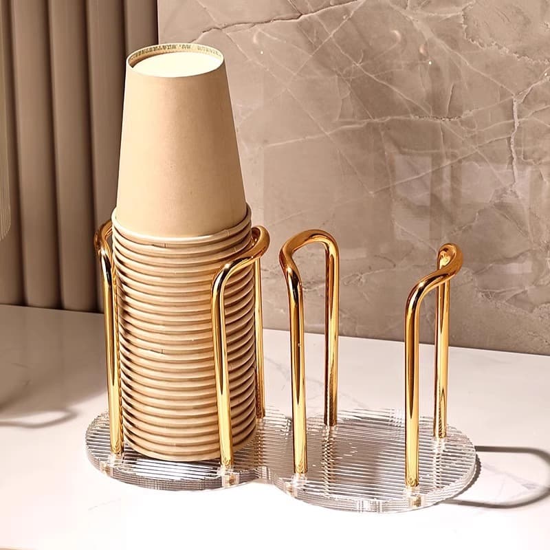 Light Luxury Paper Cup Holder Disposable Cup Dispenser Acrylic Cup Storage Shelf Home Coffee Tea Cup Rack